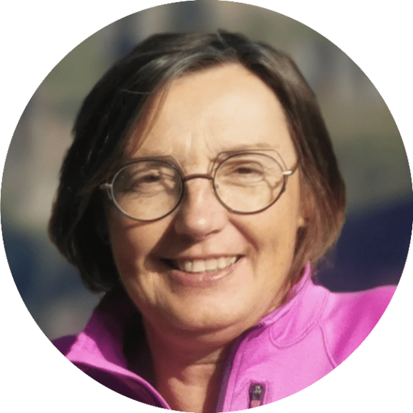 Portrait d Evelyne Falguiere, tresoriere de l association mouv fuxeen